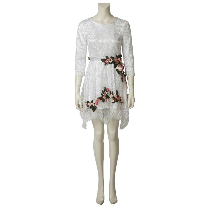 Astricos Faith Seed Cosplay Dress - Exquisite Floral White Costume for Women - Astricos