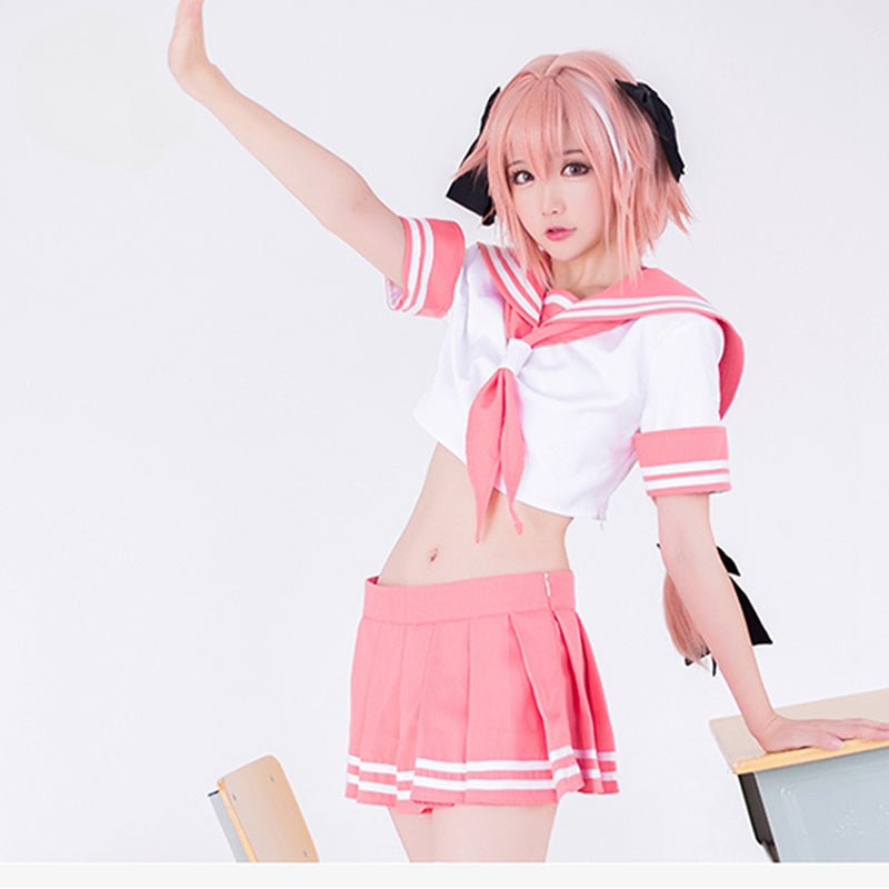 Astricos Fate Apocrypha Cosplay Costume - Astolfo Uniform for Women - FGO Pink School Uniform - Astricos