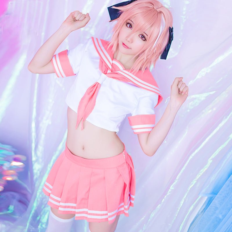 Astricos Fate Apocrypha Cosplay Costume - Astolfo Uniform for Women - FGO Pink School Uniform - Astricos