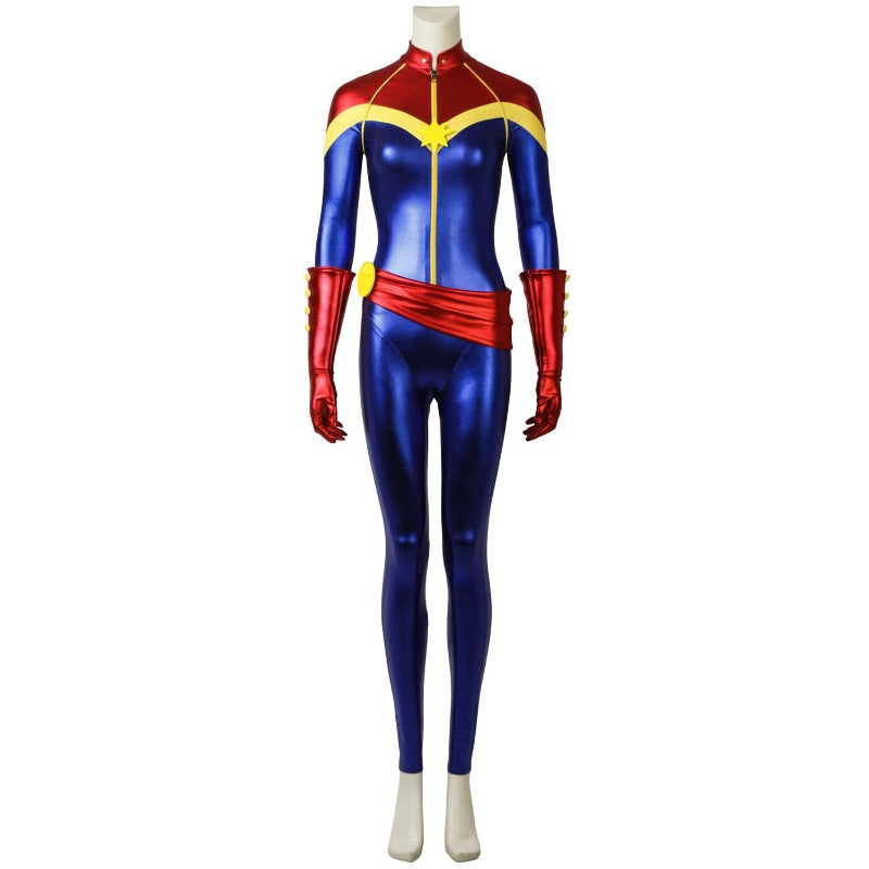 Astricos Superhero Captain Marvel Kids Cosplay Costume - Avengers Jumpsuit for Halloween - Astricos