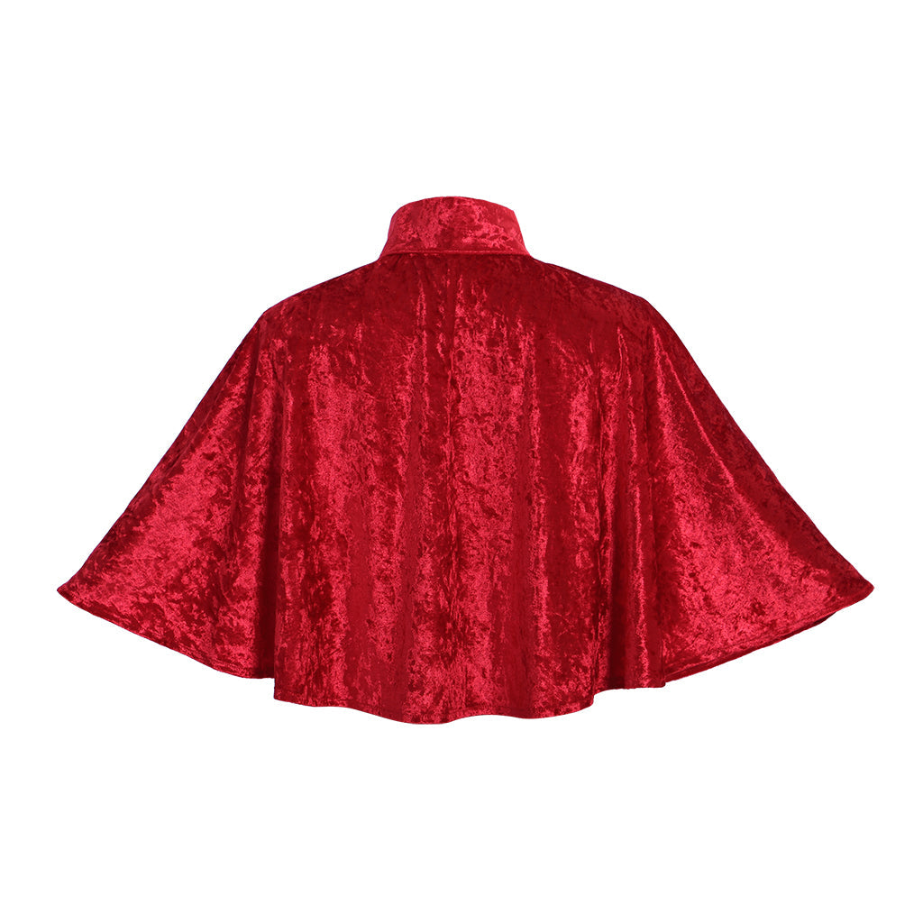 Crimson Victorian Steampunk Capelet - Gothic Lolita Mini Cape for Women's Cosplay and Fashion - Astricos