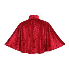 Crimson Victorian Steampunk Capelet - Gothic Lolita Mini Cape for Women's Cosplay and Fashion - Astricos