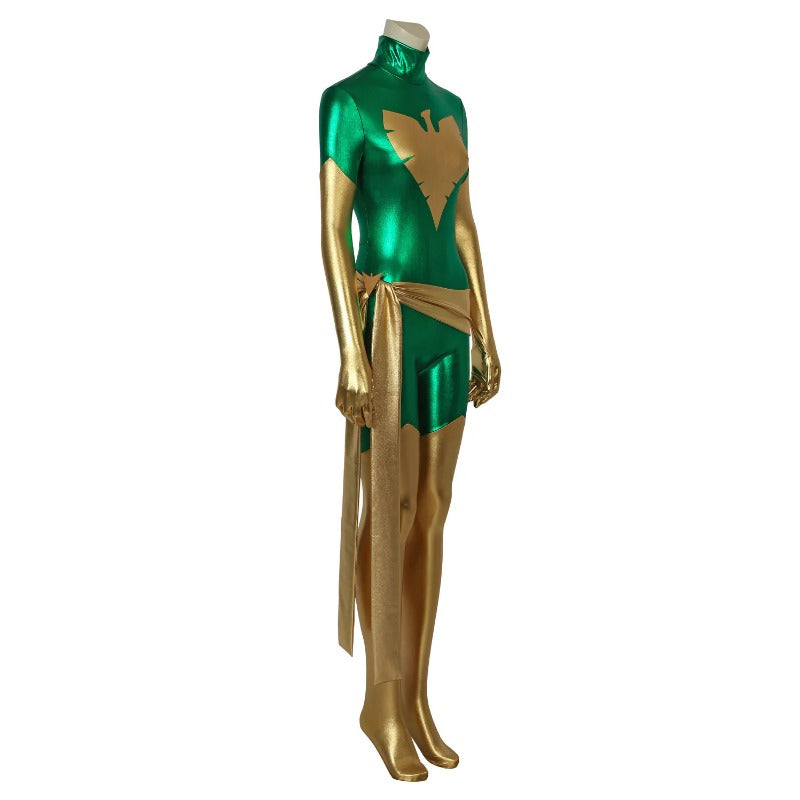 Astricos Green X-Men Dark Phoenix Jean Grey Cosplay Jumpsuit for Halloween - Astricos