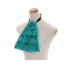 Elegant Astricos Victorian-Style Green Lace Detachable Collar - Astricos