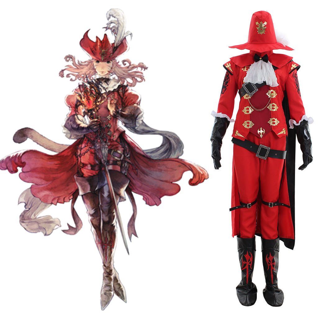 Astricos Red Mage Cosplay Outfit | Premium MMORPG Combat Uniform for Enthusiasts - Astricos