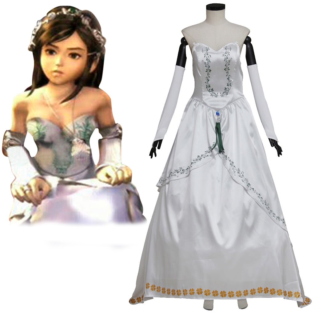 Astricos Final Fantasy IX Garnet Cosplay Costume – Adult Women's White Wedding Dress - Astricos