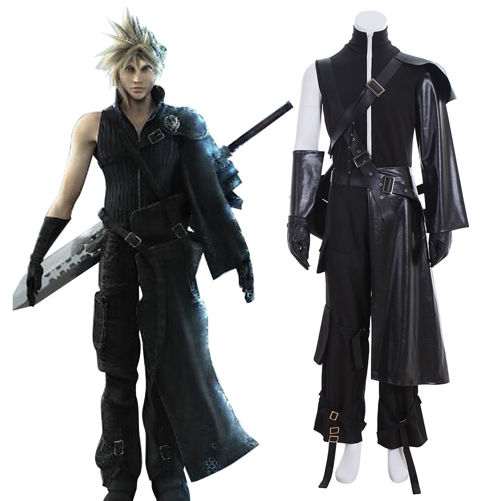 Astricos Cloud Strife Cosplay Costume Full Set with Gloves, Cloak, and Belt - Astricos