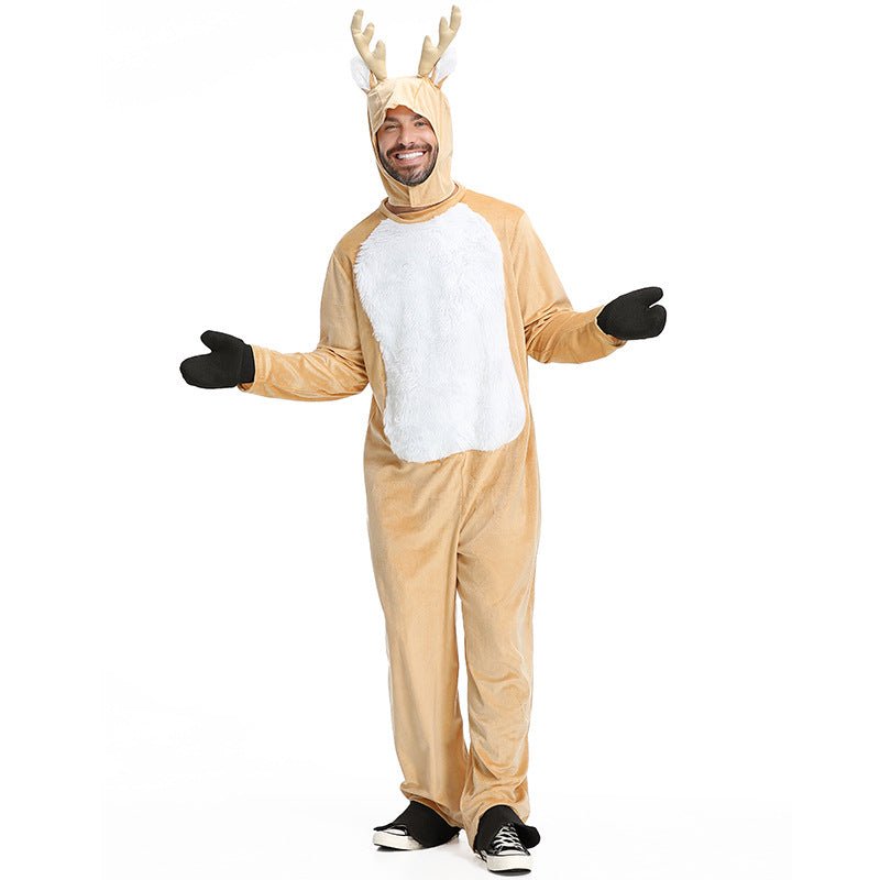 Astricos Large-Size Men's Elk Role Performance Costume - Ideal for Christmas Parties and Pajamas Gatherings - Astricos