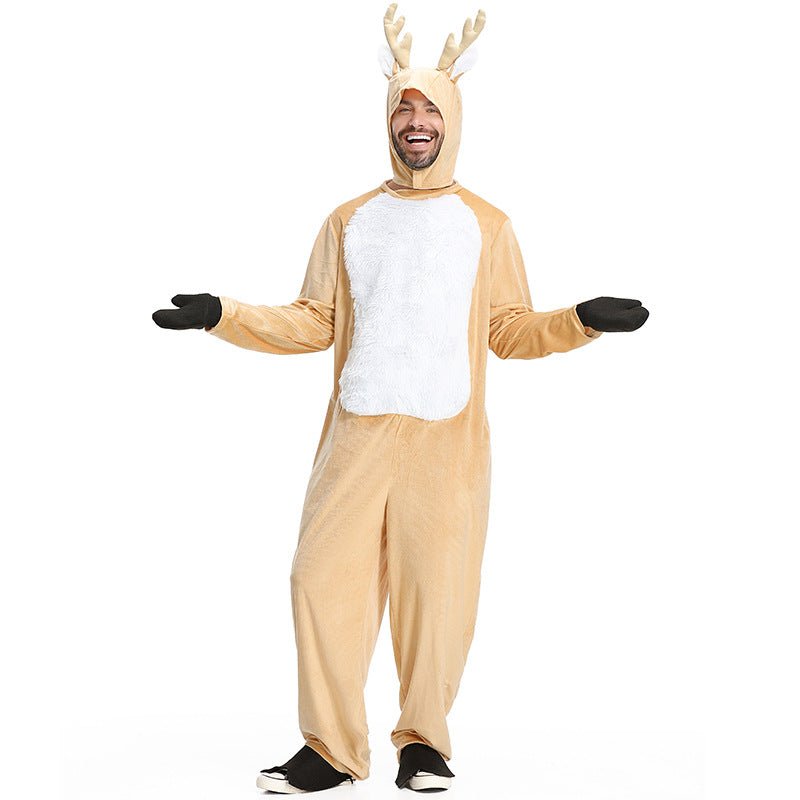 Astricos Large-Size Men's Elk Role Performance Costume - Ideal for Christmas Parties and Pajamas Gatherings - Astricos