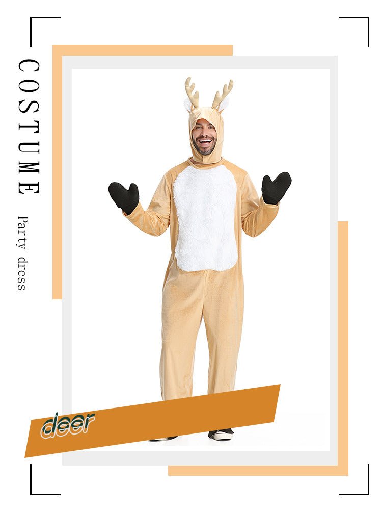 Astricos Large-Size Men's Elk Role Performance Costume - Ideal for Christmas Parties and Pajamas Gatherings - Astricos