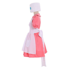 Astricos Women’s Nurse Joy Cosplay Costume Pink Dress with Hat – Anime-Inspired Outfit - Astricos