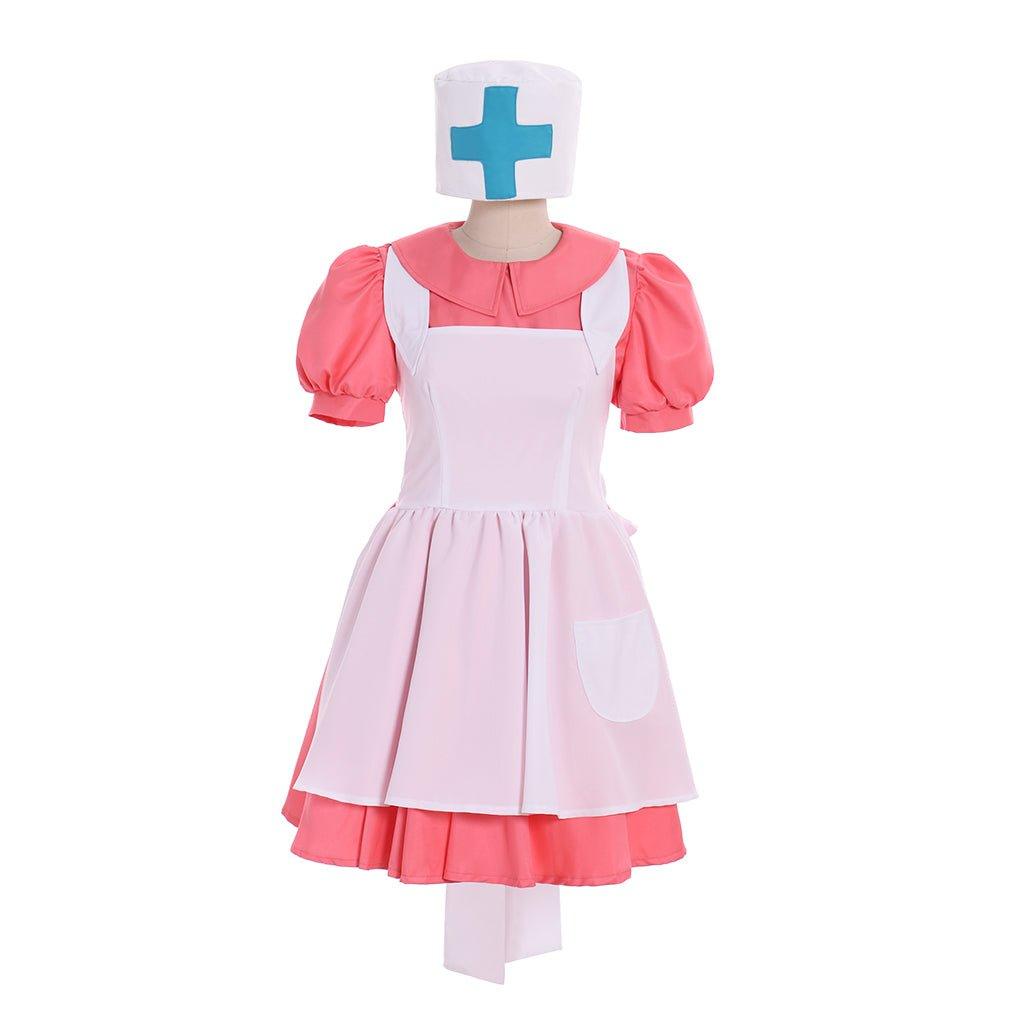 Astricos Women’s Nurse Joy Cosplay Costume Pink Dress with Hat – Anime-Inspired Outfit - Astricos