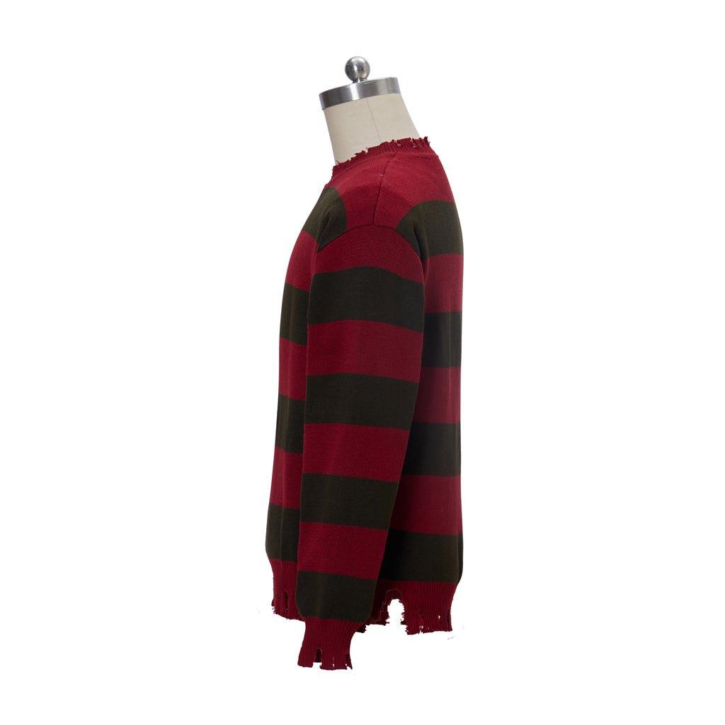 Astricos Freddy Krueger Cosplay Sweater | Nightmare Street Movie Striped Knit Top | Unisex Casual Sweatshirt - Astricos