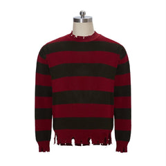 Astricos Freddy Krueger Cosplay Sweater | Nightmare Street Movie Striped Knit Top | Unisex Casual Sweatshirt - Astricos