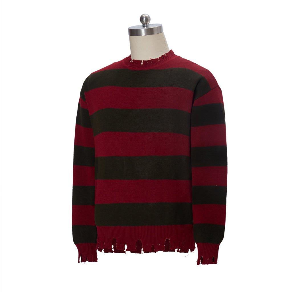 Astricos Freddy Krueger Cosplay Sweater | Nightmare Street Movie Striped Knit Top | Unisex Casual Sweatshirt - Astricos