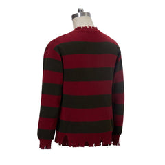 Astricos Freddy Krueger Cosplay Sweater | Nightmare Street Movie Striped Knit Top | Unisex Casual Sweatshirt - Astricos