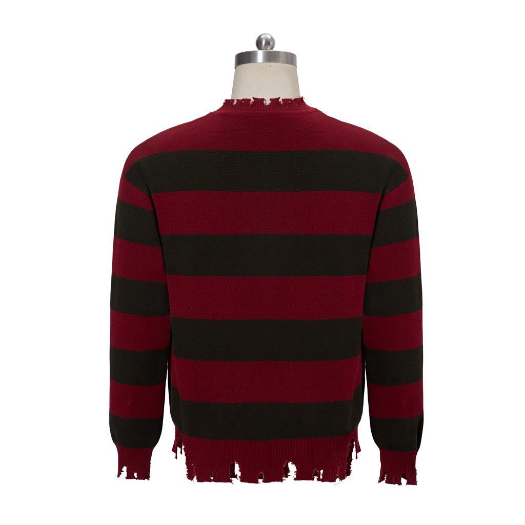 Astricos Freddy Krueger Cosplay Sweater | Nightmare Street Movie Striped Knit Top | Unisex Casual Sweatshirt - Astricos