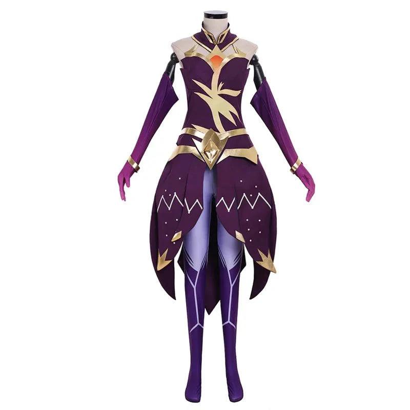 Astricos Luxanna Crownguard Cosplay Costume - The Lady of Luminosity Battle Uniform Set for Women - Astricos