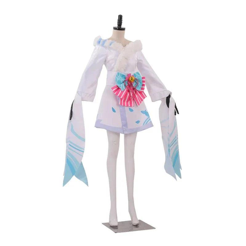 Astricos Ahri Spirit Blossom Super Transform Cosplay Costume Adult White Suit Dress Custom Made - Astricos