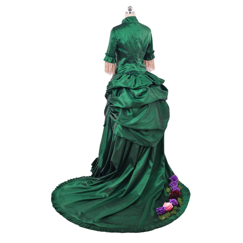 Astricos Era Victorian Bustle Dress | 18th Century Green Rococo Ball Gown for Women - Astricos