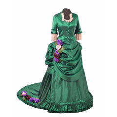 Astricos Era Victorian Bustle Dress | 18th Century Green Rococo Ball Gown for Women - Astricos