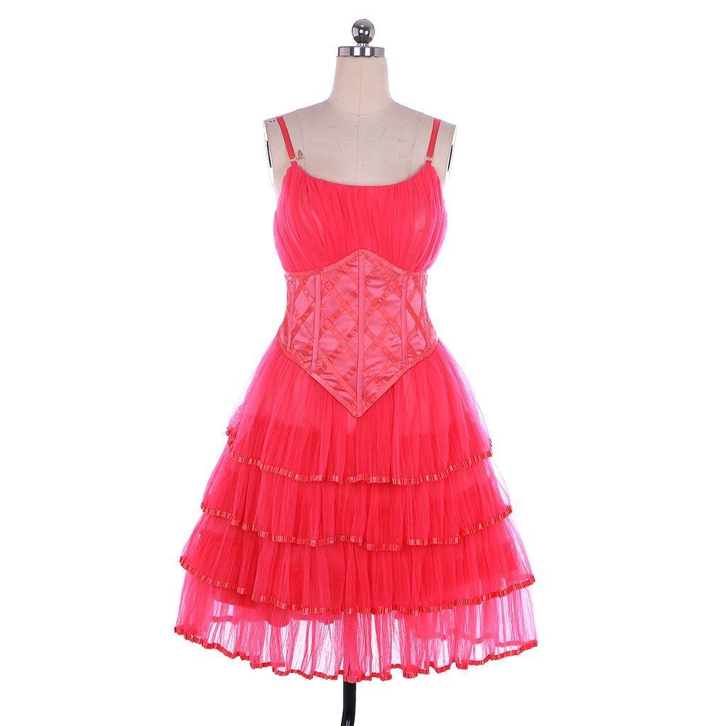 Astricos Glinda The Good Witch Cosplay Costume | Elegant Pink Tulle Suspender Dress - Astricos