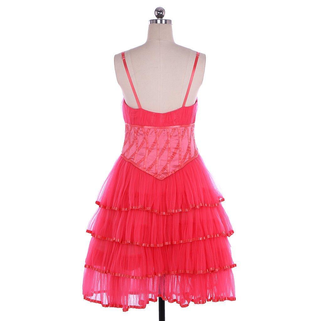 Astricos Glinda The Good Witch Cosplay Costume | Elegant Pink Tulle Suspender Dress - Astricos