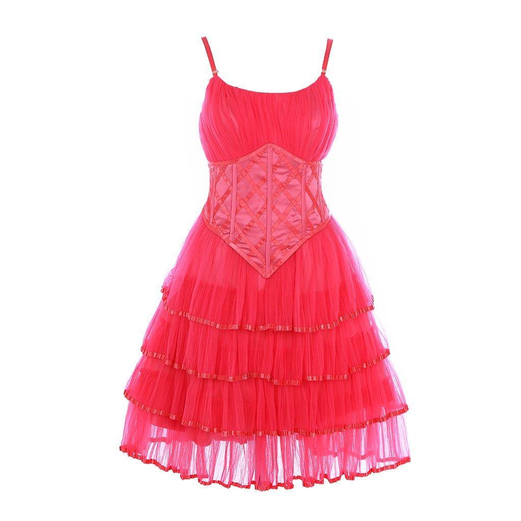 Astricos Glinda The Good Witch Cosplay Costume | Elegant Pink Tulle Suspender Dress - Astricos