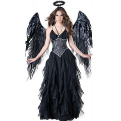 Astricos Dark Angel Vampire Costume | Gothic Witch Elf Outfit for Halloween and Cosplay - Astricos