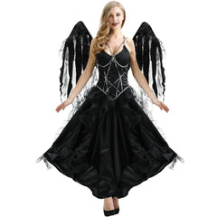 Astricos Dark Angel Vampire Costume | Gothic Witch Elf Outfit for Halloween and Cosplay - Astricos