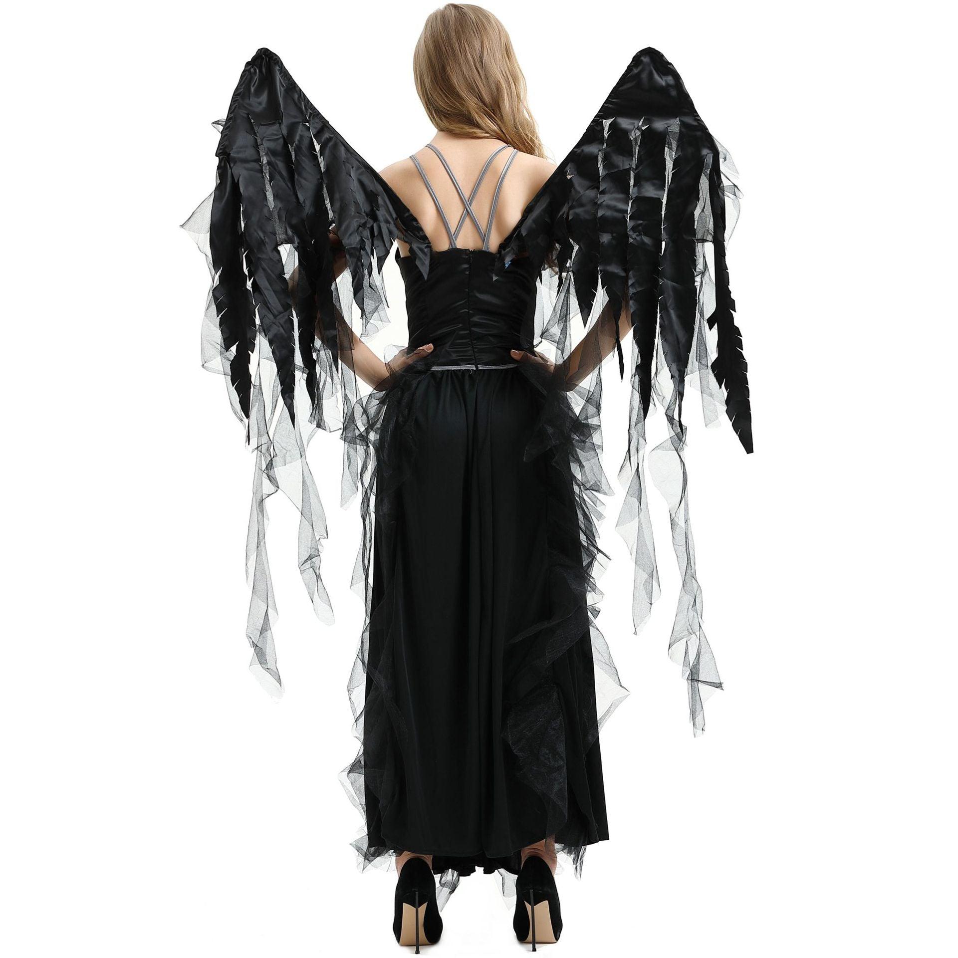 Astricos Dark Angel Vampire Costume | Gothic Witch Elf Outfit for Halloween and Cosplay - Astricos