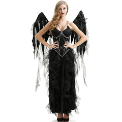 Astricos Dark Angel Vampire Costume | Gothic Witch Elf Outfit for Halloween and Cosplay - Astricos