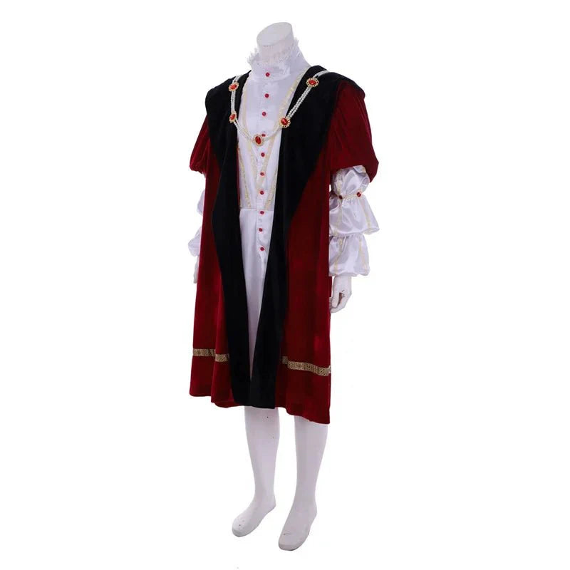 Astricos Henry VIII Royal Renaissance King Cosplay Costume with Cloak & Hat | Medieval Themed Outfit - Astricos