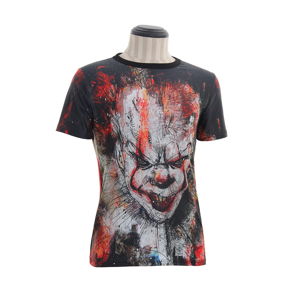 Astricos: It: Chapter One Pennywise Short Sleeve T-Shirt - Official Cosplay Costume - Astricos