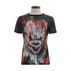 Astricos: It: Chapter One Pennywise Short Sleeve T-Shirt - Official Cosplay Costume - Astricos