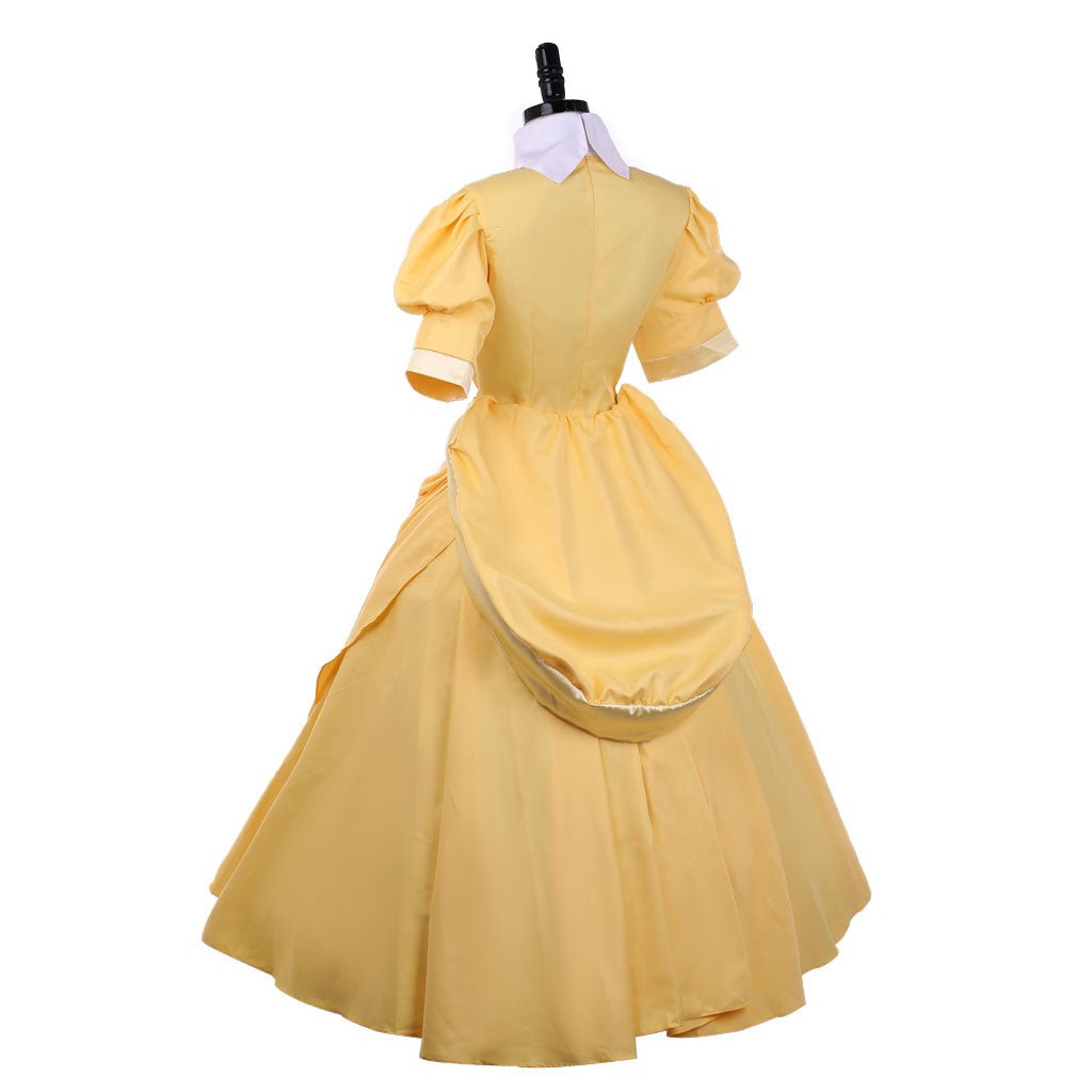 Astricos Jane Cosplay Dress | Elegant Yellow Victorian Short Sleeve Fantasy Maid Dress for Disney Inspired Events - Astricos