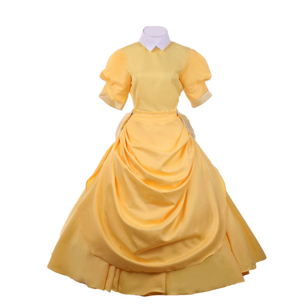 Astricos Jane Cosplay Dress | Elegant Yellow Victorian Short Sleeve Fantasy Maid Dress for Disney Inspired Events - Astricos