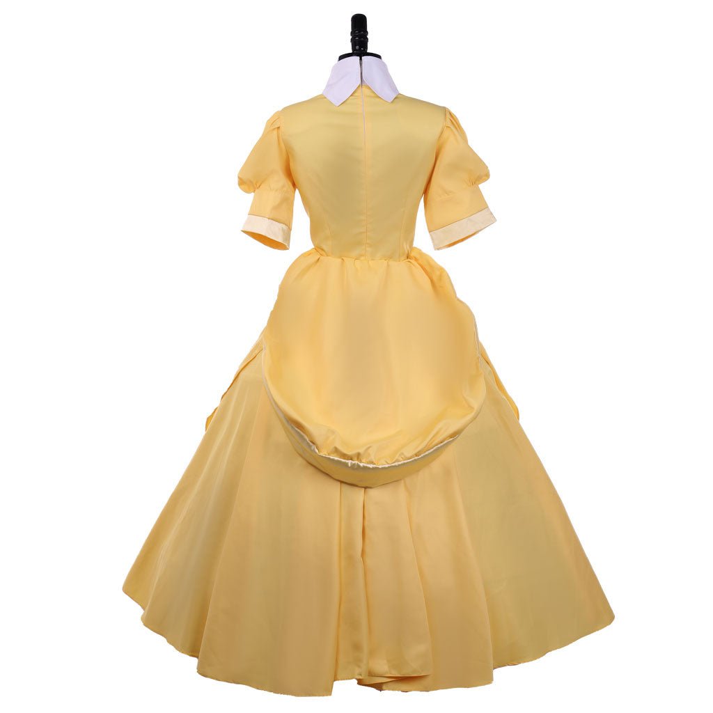 Astricos Jane Cosplay Dress | Elegant Yellow Victorian Short Sleeve Fantasy Maid Dress for Disney Inspired Events - Astricos