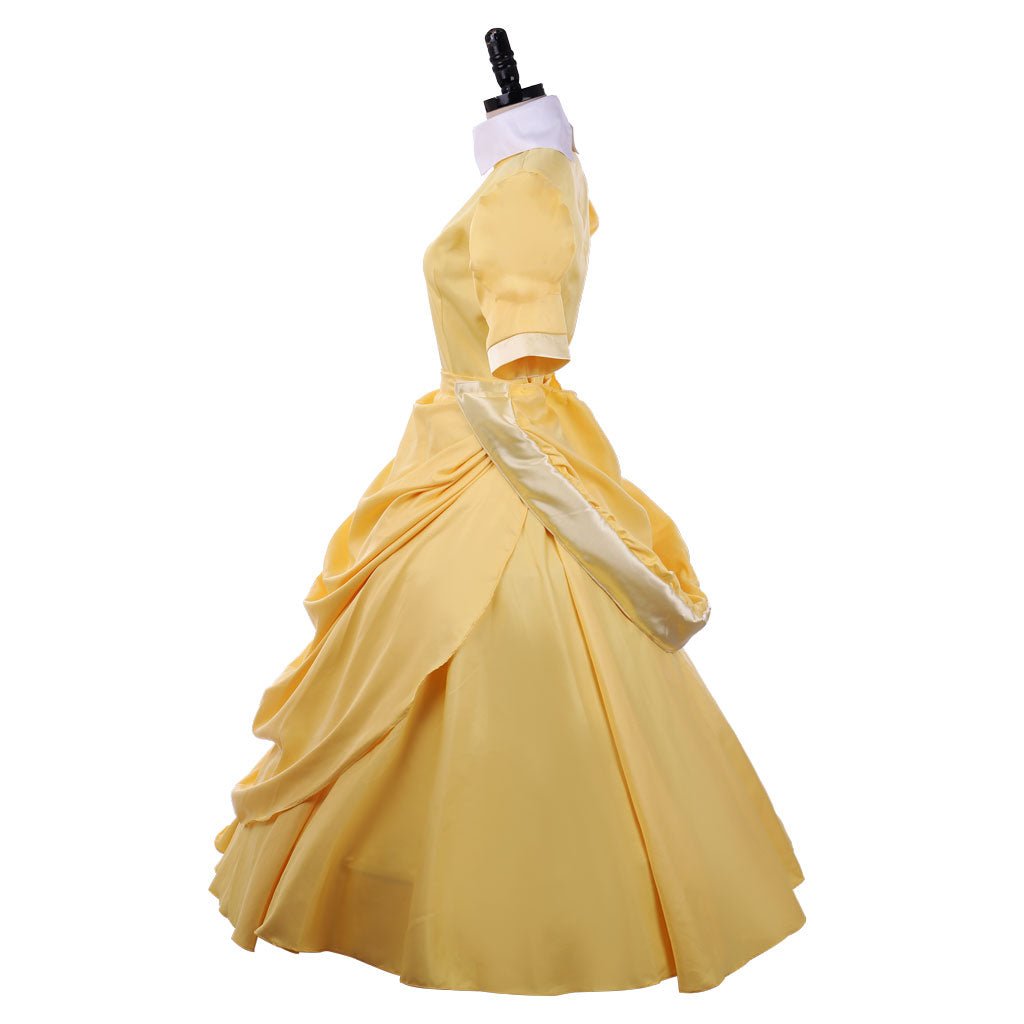 Astricos Jane Cosplay Dress | Elegant Yellow Victorian Short Sleeve Fantasy Maid Dress for Disney Inspired Events - Astricos