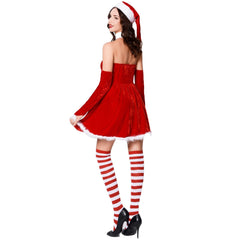 Astricos Sexy Christmas Dress and Hat Set - Trendy Festive Outfit for Women - Astricos