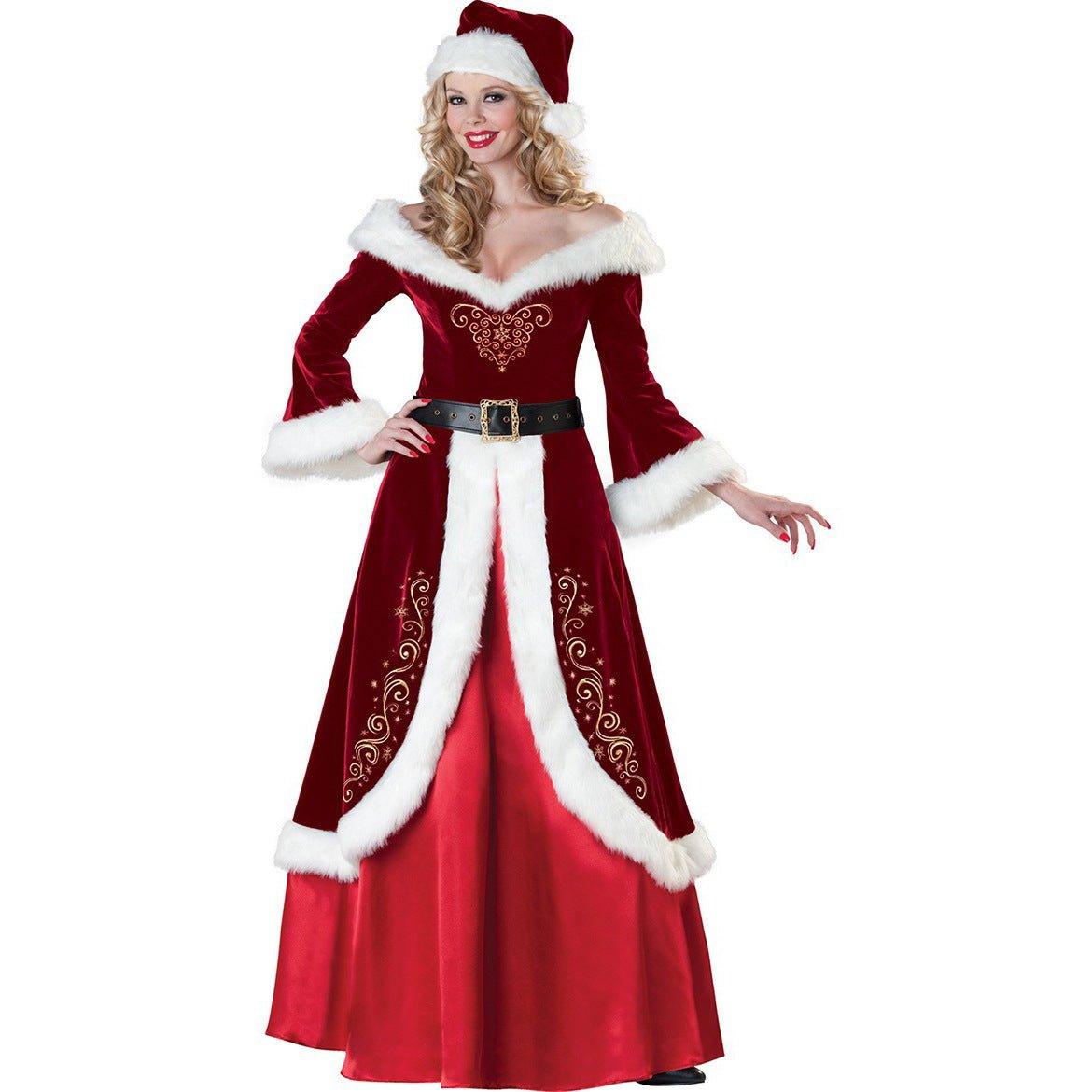 Astricos M-3XL Glamorous Christmas King & Queen Costumes | Unisex Holiday Party Attire - Astricos