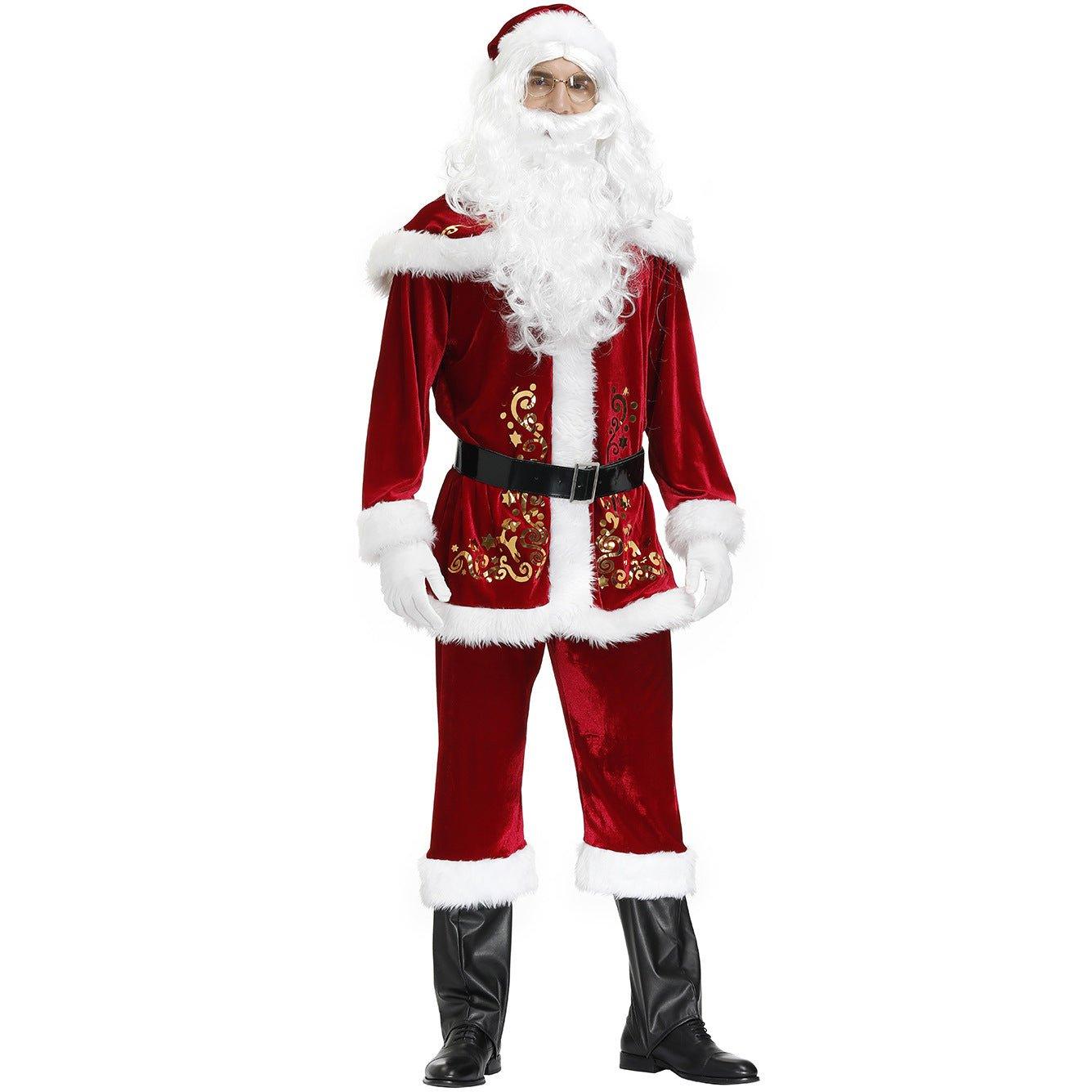 Astricos Men's Large Size Christmas Clothing Set with Santa Print - Perfect for Holiday Celebrations - Astricos