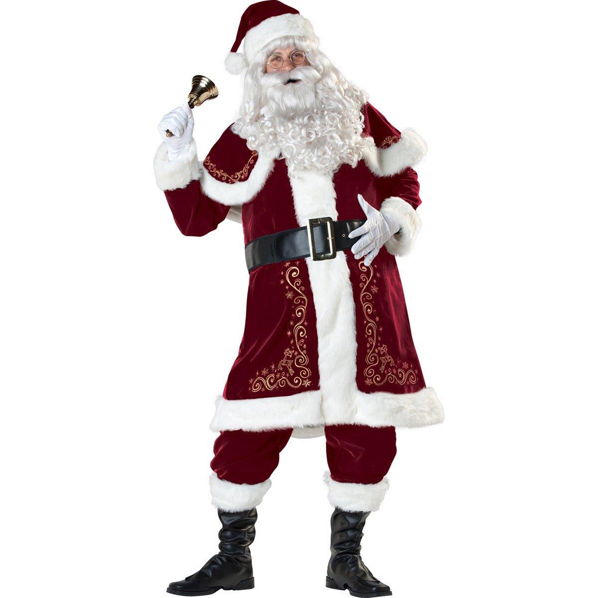 Astricos Plus Size Thickened Santa Suit - Men's Christmas Outfit for Joyful Celebrations - Astricos