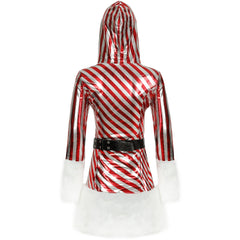 Astricos Alluring Christmas Costume - Long Sleeve Striped Dance Party Outfit - Astricos