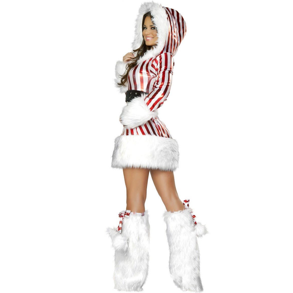 Astricos Alluring Christmas Costume - Long Sleeve Striped Dance Party Outfit - Astricos