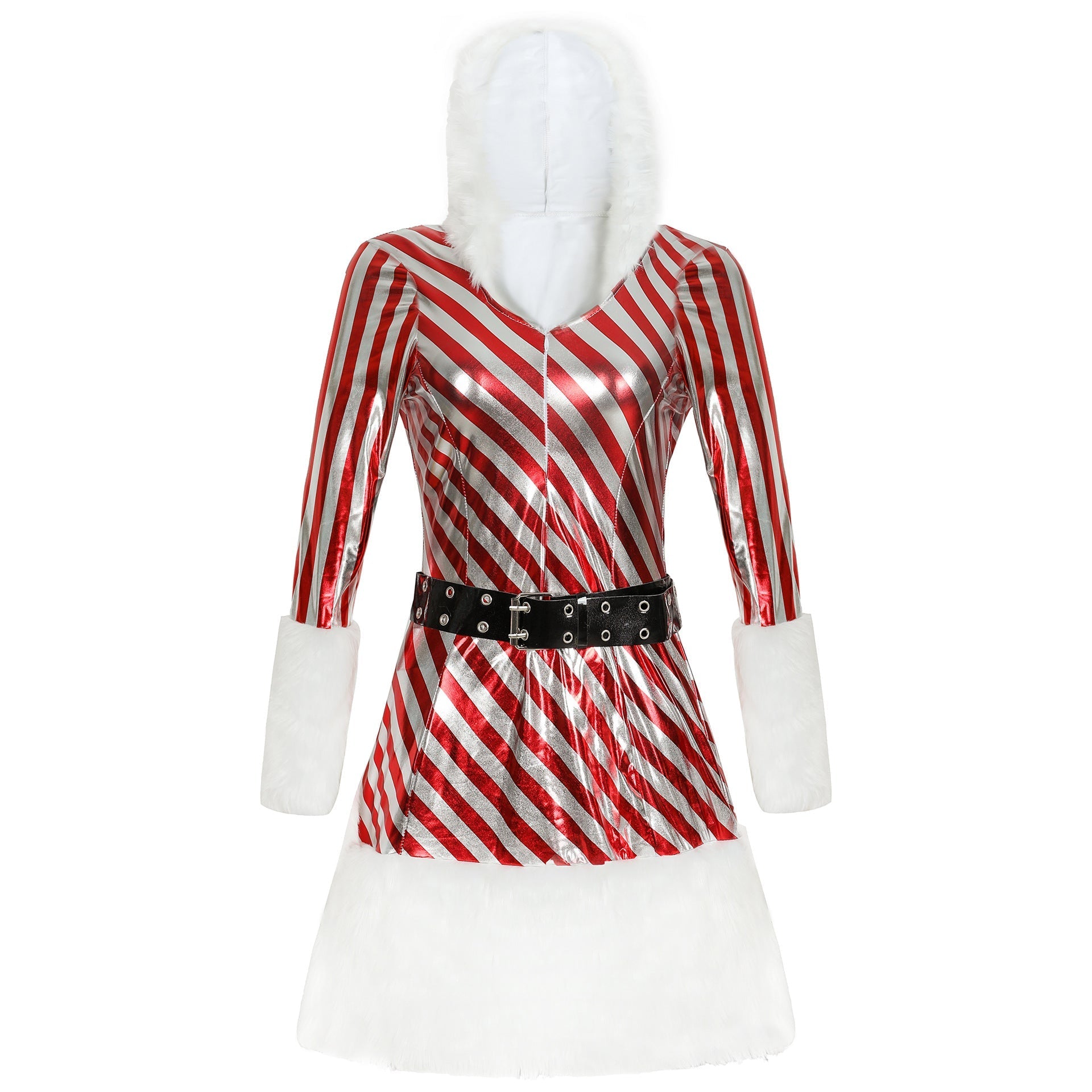 Astricos Alluring Christmas Costume - Long Sleeve Striped Dance Party Outfit - Astricos