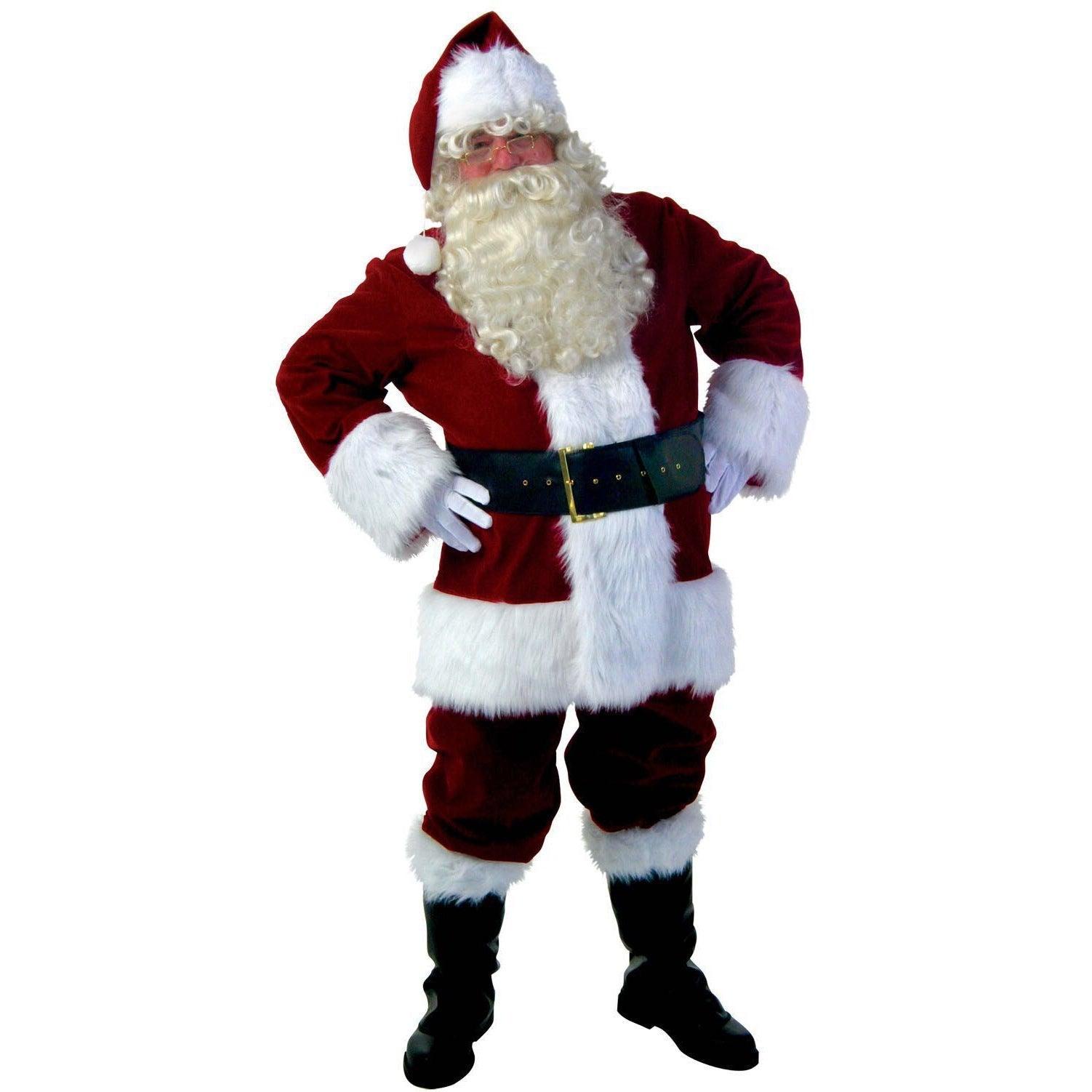 Astricos Long-Haired Santa Claus Clothing Set - Premium Christmas Santa Outfit - Astricos