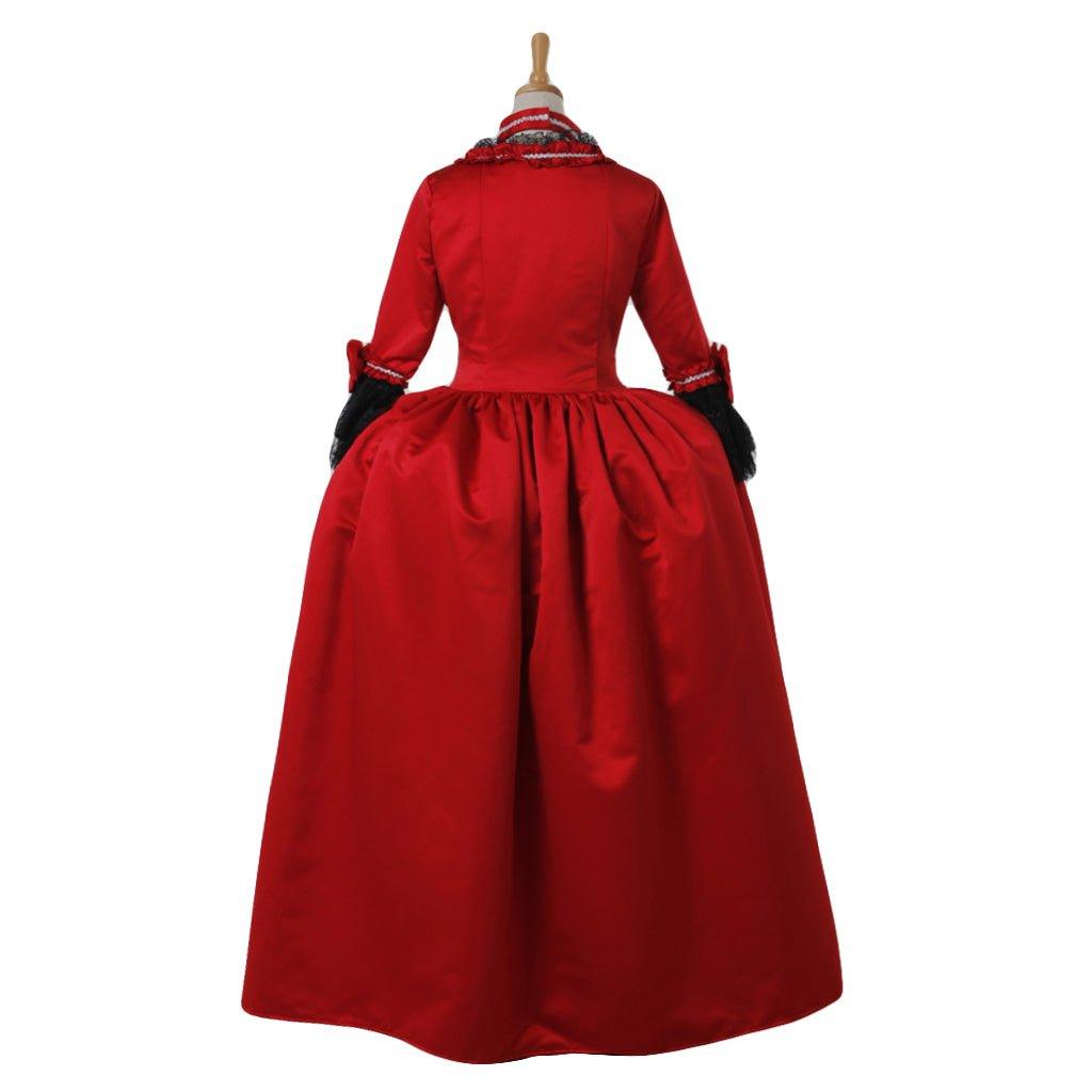 Astricos 18th Century Inspired Rococo Red Dress | Baroque Victorian Carnival Costume - Astricos