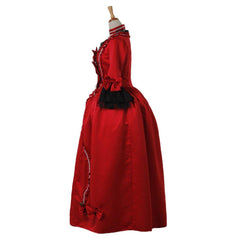 Astricos 18th Century Inspired Rococo Red Dress | Baroque Victorian Carnival Costume - Astricos