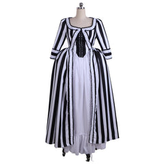 Astricos Rococo Stripe Dress | Elegant Victorian Gothic Ball Gown Cosplay Costume for Women - Astricos